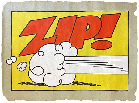 Massimo Mattioli Noises: Zip!, 1995 Acrilico su carta fatta a mano cm 94x70...