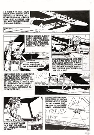 Attilio Micheluzzi Mermoz Matita e china su cartoncino cm 35x50,5 84° tavola...