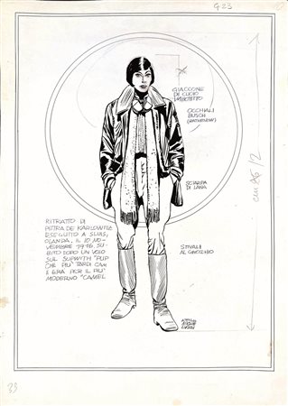 Attilio Micheluzzi Petra Cherie - La Montagna nera Matita, china e tempera...