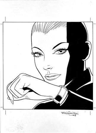 Sergio Zaniboni Eva Orologio, 2008 Matita e china su cartoncino cm 21x30...