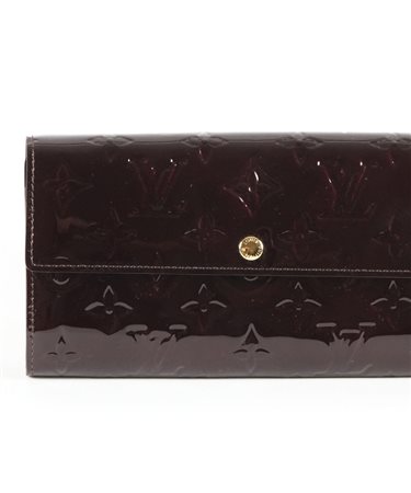 Louis Vuitton portafoglio in pelle Monogram Vernis amaranto; completo di...
