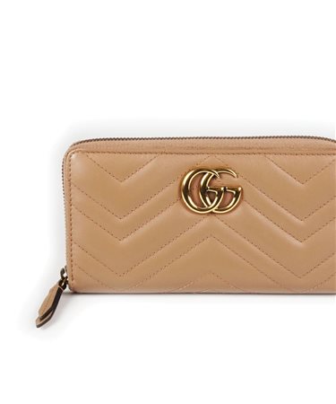 Gucci Marmont, portafoglio in pelle color tortora, n. 443123.525040; completo...