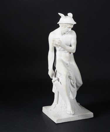 Scultura in biscuit raffigurante Mercurio nell'atto di uccidere Argo,...