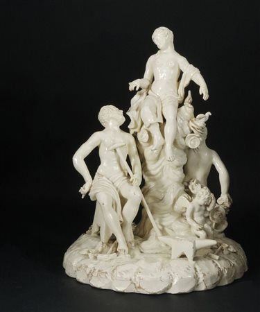 Gruppo in terraglia bianca raffigurante la Fucina di Vulcano. Este, XVIII...