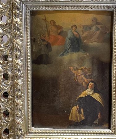 Pittore del XVIII secolo L'Estasi di Santa Teresa olio su tavoletta, cm. 37x26