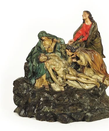 Scultore veneto del XVIII secolo Il Compianto su Cristo Morto gruppo in...