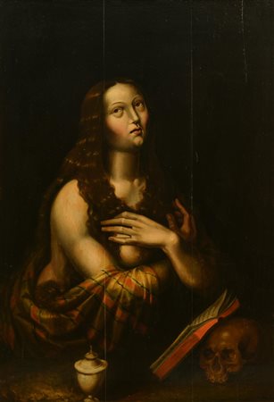 Scuola lombarda, fine secolo XVI - inizi XVII MARIA MADDALENA PENITENTE olio...