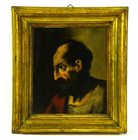 Scuola del XIX secolo FILOSOFO olio su cartone, cm 23,5x19,5