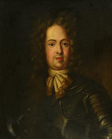 Scuola Veneta del XVII secolo RITRATTO DI NOBILUOMO IN ARMATURA olio su tela,...