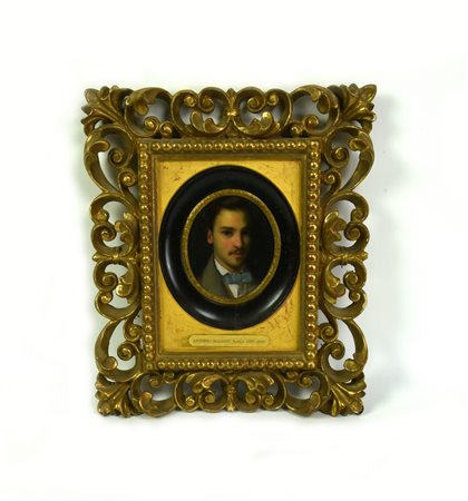 Antonio Boldini (1799 - 1872) RITRATTO MASCHILE olio su rame, cm 11x9 sul...