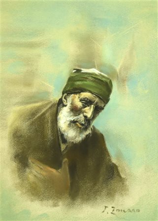 Fausto Zonaro (1854 - 1929) BERBERO gessetto e carbonino su carta, cm 31x25...