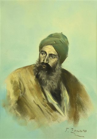 Fausto Zonaro (1854 - 1929) BERBERO gessetto e carboncino su carta, cm...