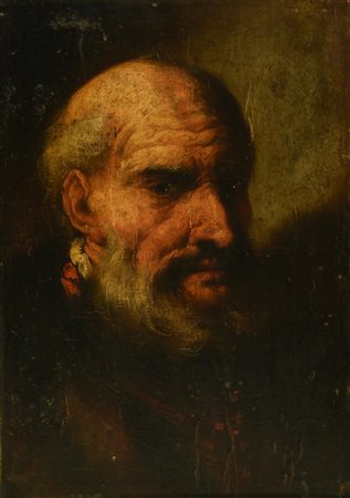 Scuola del XIX secolo RITRATTO VIRILE olio su tavola, cm 42x30