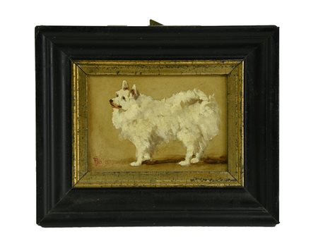 Paolo Sala (1859 - 1924) VOLPINO olio su cartone, cm 10x13,5 firma