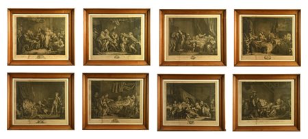 Scuola Francese del XIX secolo SCENE STORICHE E ALLEGORICHE stampe, cm 72x86...