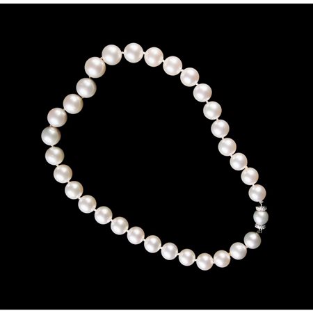 COLLANA di perle e diamanti taglio brillante
