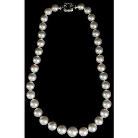 COLLANA di perle con diamanti taglio brillante