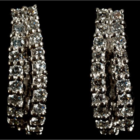 ORECCHINI in oro bianco 18 KT e diamanti taglio brillante