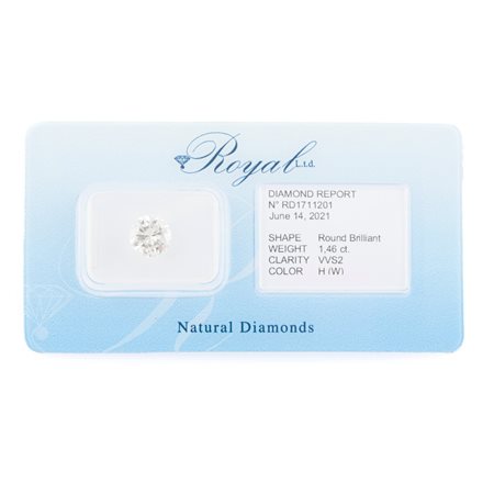 DIAMANTE blisterato taglio brillante ct. 1,46 H color VVS2