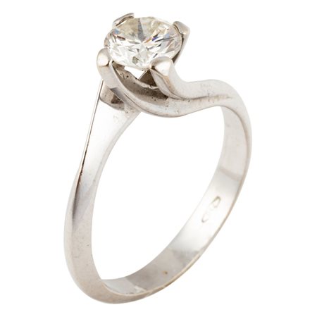 ANELLO solitario in oro bianco 18 KT