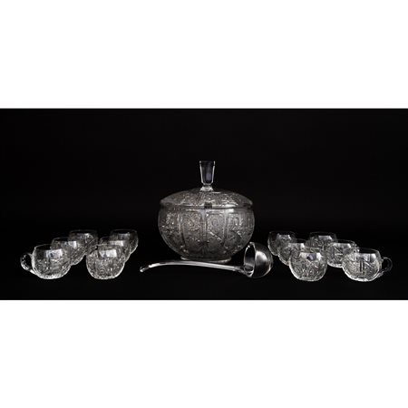 SERVIZIO DA PUNCH in cristallo lavorato