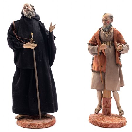 MANIFATTURA SICILIANA XIX SECOLO, Coppia di sculture