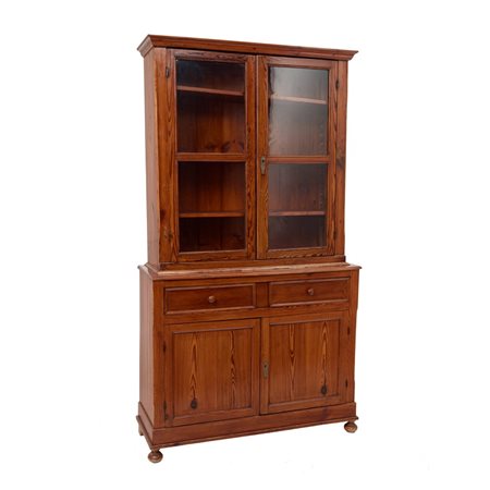 CREDENZA/vetrina in pino pece