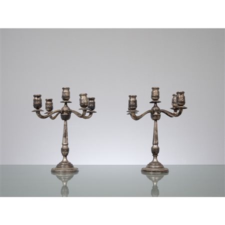 OFFICINE SICILIANE DEL XX SECOLO, Coppia di candelabri