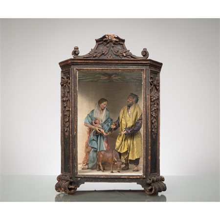 MANIFATTURA NAPOLETANA XVIII SECOLO, Presepe in terracotta