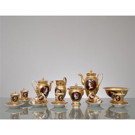 MANIFATTURA FRANCESE DEL XIX SECOLO Servizio da the Impero