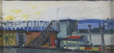 DIPINTO PONTILE DI ANTONIO VANGELLI