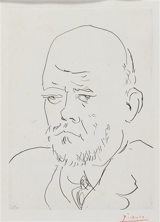 ACQUAFORTE PORTRAIT DE VOLLARD IV, DI PABLO PICASSO 1937
