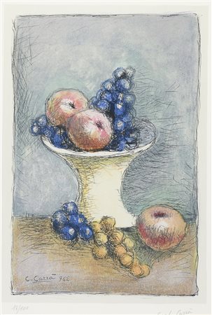 LITOGRAFIA NATURA MORTA DI CARLO CARRÀ