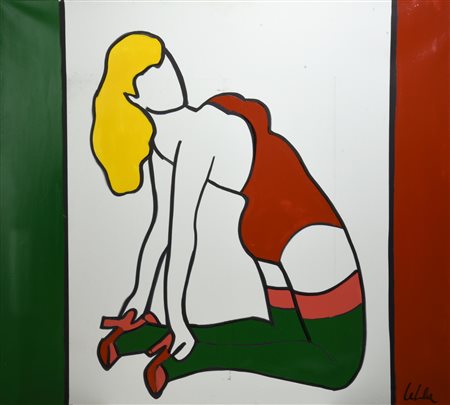 Marco Lodola PIN UP tecnica mista su tela, 90x100 firma