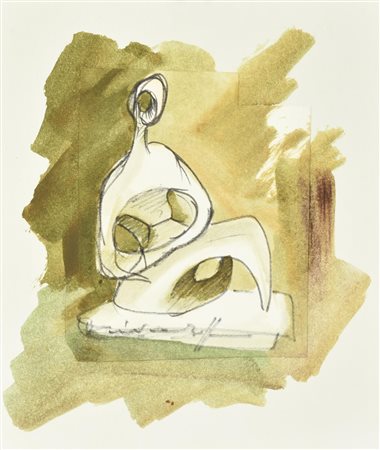 Giovanni Boffa NUDO SEDUTO collage e tecnica mista su carta, 17x20 cm firma...