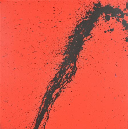 Tun Chanda' RED AND BLACK 2010 smalto acrilico su tela, cm 50x50 sul retro:...