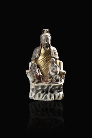 GUANYIN IN TERRACOTTA POLICROMA
