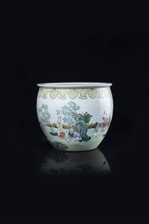 CACHEPOT IN PORCELLANA FAMIGLIA ROSA