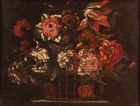 Laura Bernasconi  Attr. (Roma, 1622 - Roma, 1675) 
Cesto di fiori 
Olio su tela cm 28x35