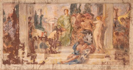 Scuola romana del XX secolo ( - ) 
Scena classica 
olio su tela cm 33x45