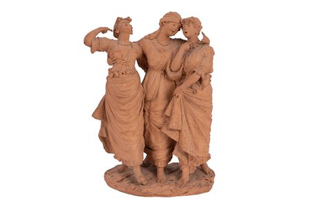 Giovanni Mollica (1:Principale) (XIX - XX) 
Gruppo di fanciulle che camminano cantando XIX / XX sec
Scultura in terracotta 36x23x10