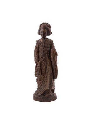 Manifattura giapponese del XIX secolo ( - ) 
Scultura raffigurante Geisha 
Bronzo altezza cm 42