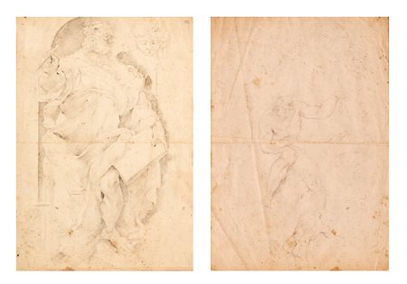 Scuola dell'Italia centrale del XVII secolo ( - ) 
Mosè con figura femminile 
Matita su carta cm 29x21,5