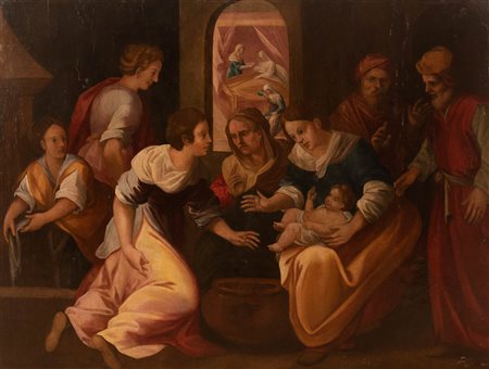 Scuola Umbra XVI secolo ( - ) 
Nascita della Vergine 
Olio su tavola cm 100x132