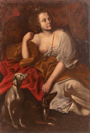 Scuola di Abrahm Janssens del XVII secolo ( - ) 
Diana cacciatrice 
Olio su tela cm 104x71