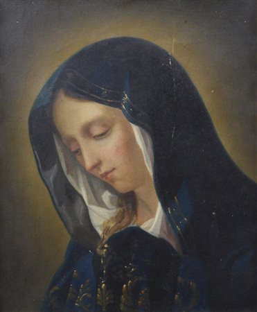 Alessandro Franchi (1838 - 1914) ADDOLORATA olio su tela, cm 29x24