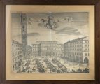 ACQUAFORTE<BR>"Veduta di Piazza Palazzo di Città" 1725