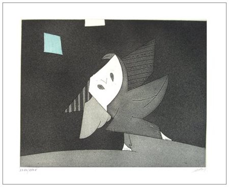 GIANNI DOVA Roma 1925 - Pisa 1991 Senza titolo Acquatinta a colori...