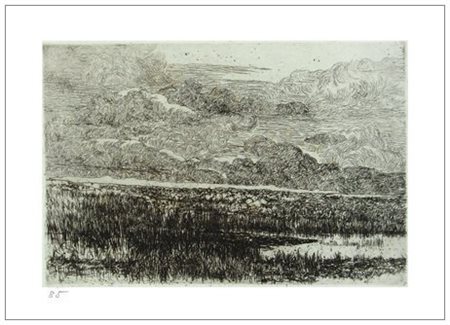 GIOVANNI FATTORI Livorno 1825 - Firenze 1908 Palude Acquaforte su rame....