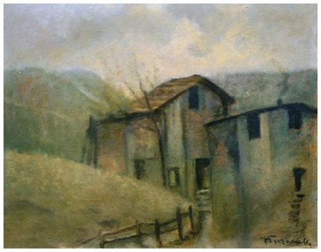 FERRUCCIO PIZZANELLI Pisa 1879 - Pisa 1950 Casolare a Vidiciatico Olio su...